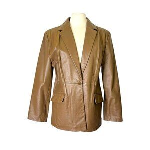 Vintage Terry Lewis Mocha Brown Genuine Real Classic Blazer Jacket Size Large
